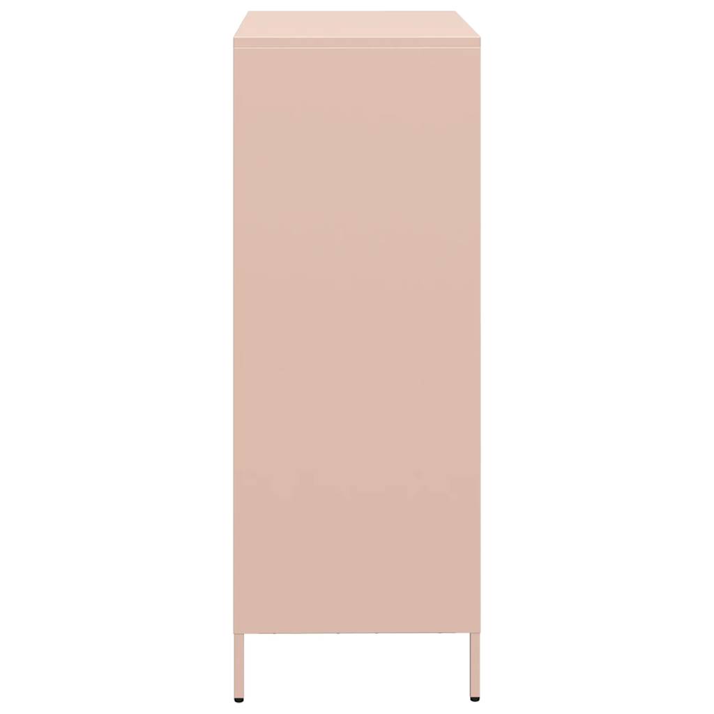 vidaXL Highboard Pink 68x39x103.5 cm Steel