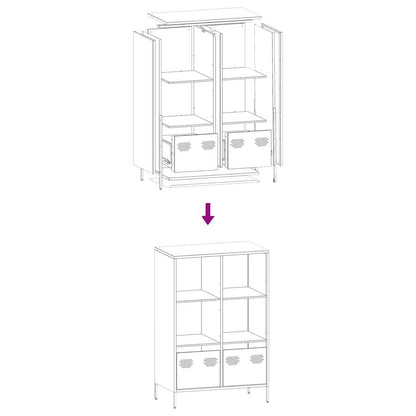 vidaXL Highboard Pink 68x39x103.5 cm Steel