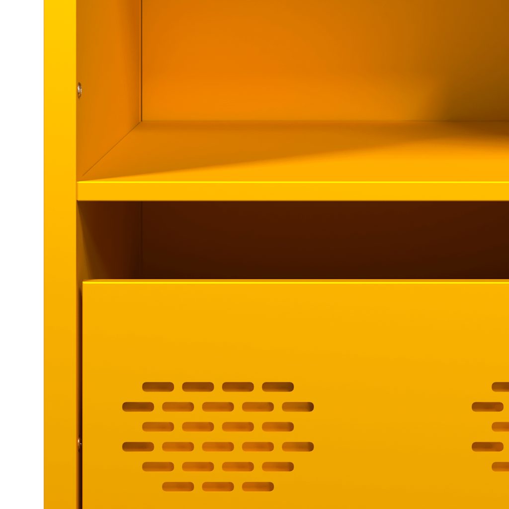 vidaXL Highboard Mustard Yellow 68x39x103.5 cm Steel