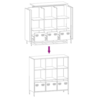 vidaXL Highboard Black 101.5x39x103.5 cm Steel
