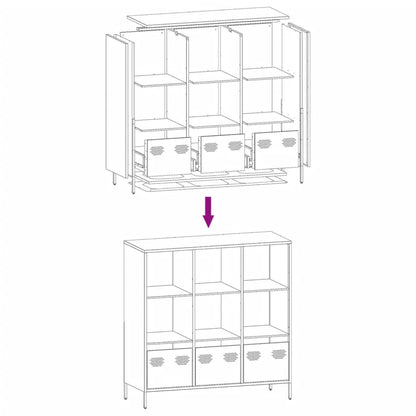 vidaXL Highboard Anthracite 101,5x39x103,5 cm Steel