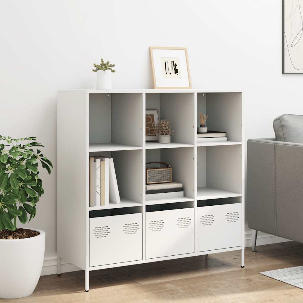 vidaXL Highboard White 101,5x39x103,5 cm Steel