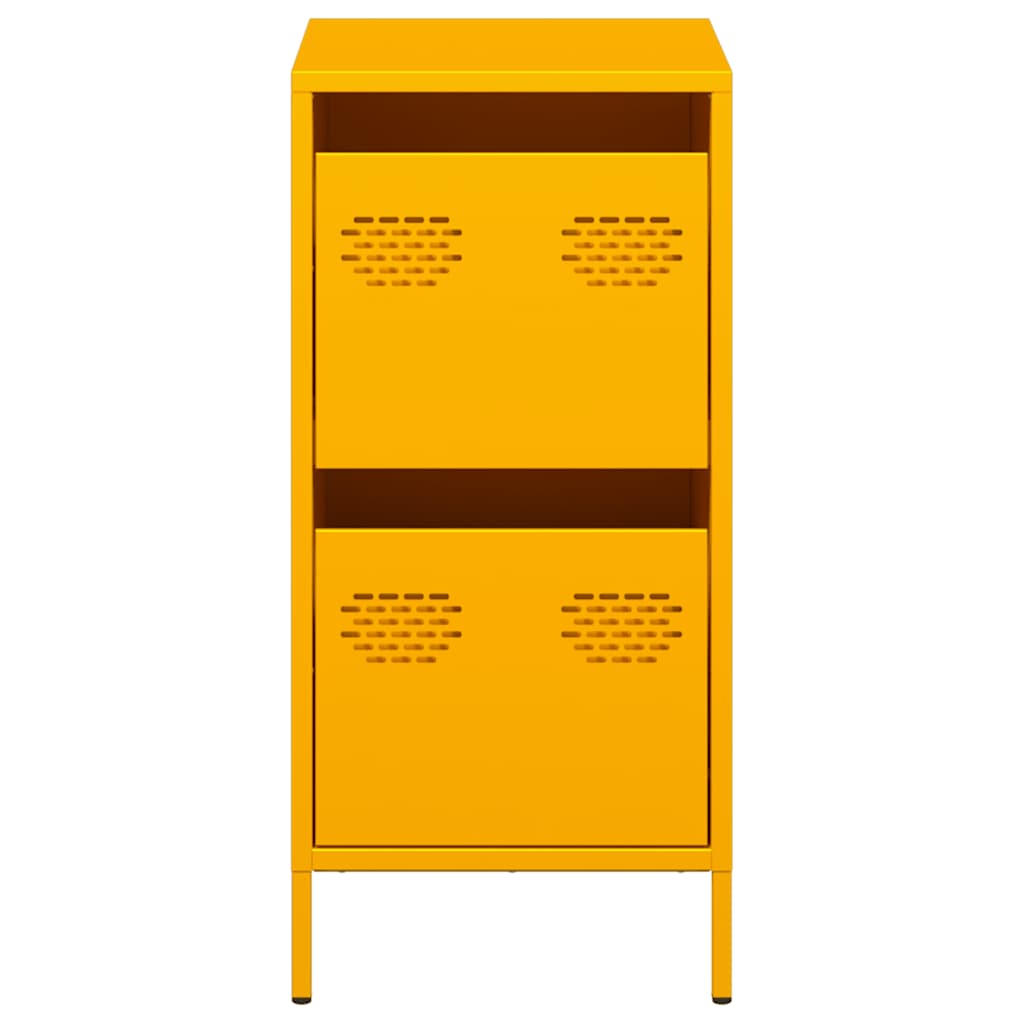 vidaXL Sideboard Mustard Yellow 35x39x73.5 cm Cold-rolled Steel