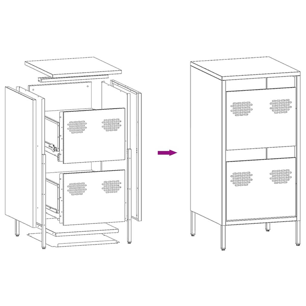 vidaXL Sideboard White 35x39x73,5 cm Cold-rolled Steel