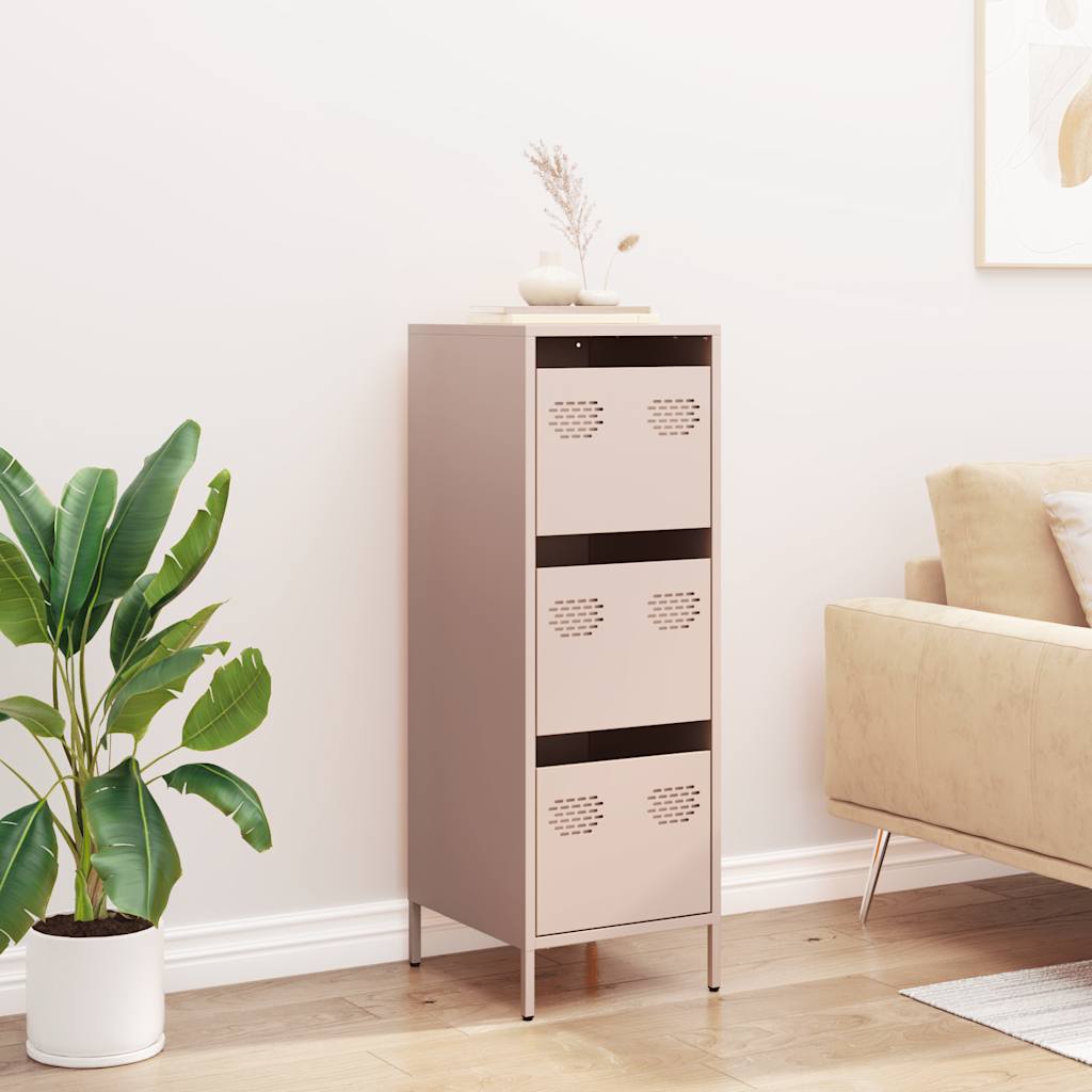 vidaXL Highboard Pink 39x35x103,5 cm Steel