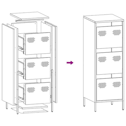 vidaXL Highboard Pink 39x35x103,5 cm Steel