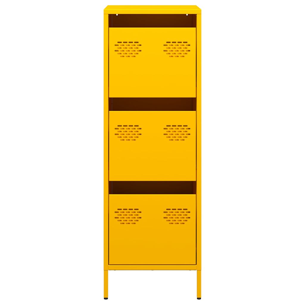 vidaXL Highboard Mustard Yellow 39x35x103.5 cm Steel