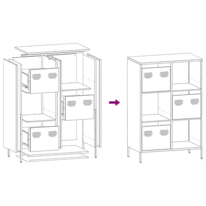 vidaXL Highboard Black 68x39x103,5 cm Steel