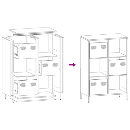 vidaXL Highboard White 68x39x103,5 cm Steel