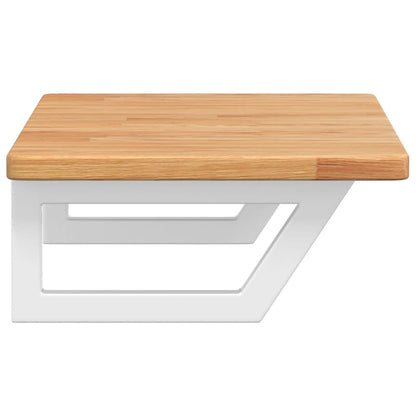 vidaXL Basin Shelf Wall Mounted Steel and Solid Wood Oak