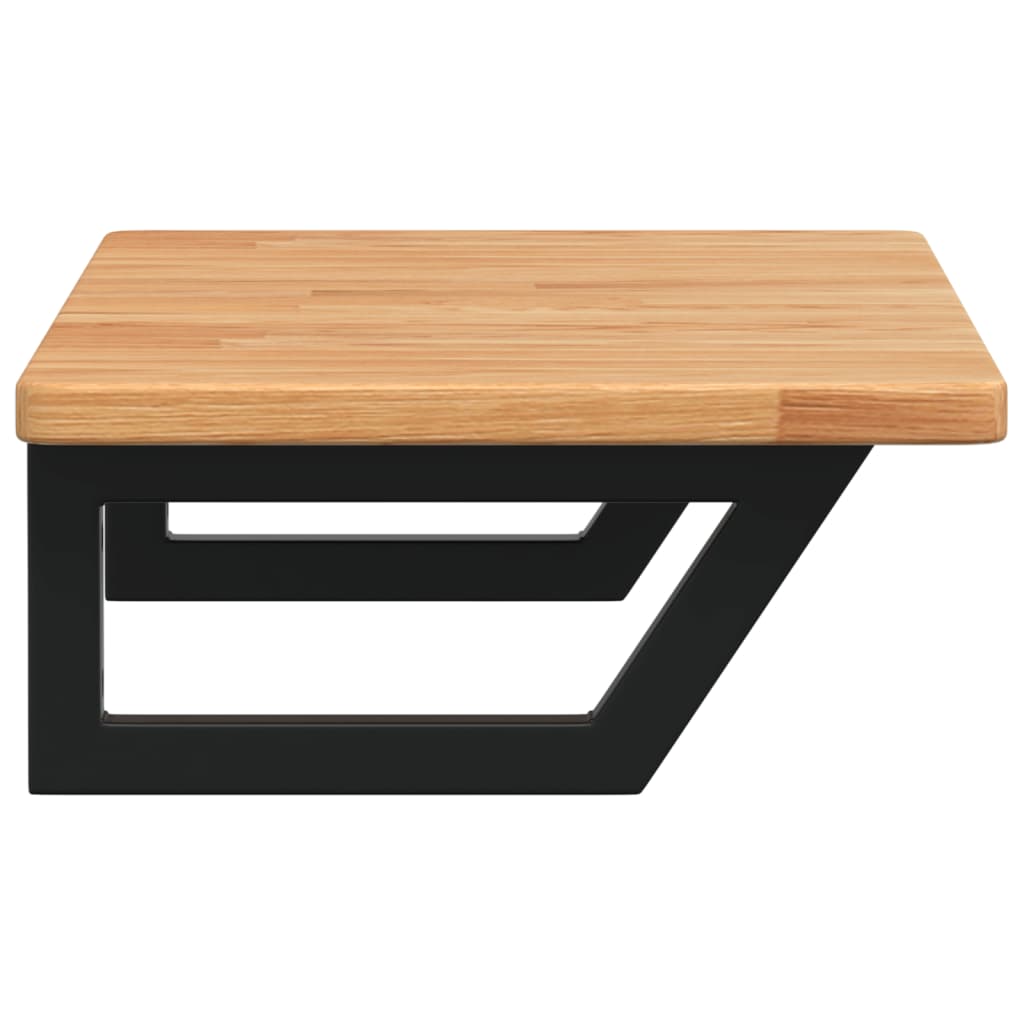 vidaXL Basin Shelf Wall Mounted Steel and Solid Wood Oak