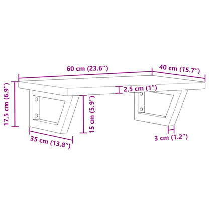 vidaXL Basin Shelf Wall Mounted Steel and Solid Wood Oak