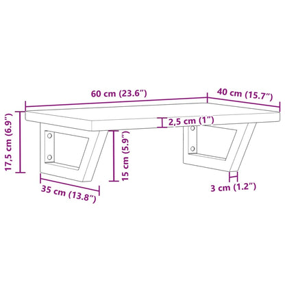 vidaXL Basin Shelf Wall Mounted Steel and Solid Wood Oak