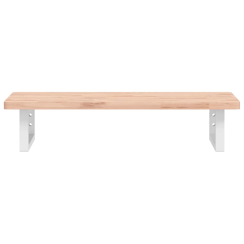 vidaXL Basin Shelf Wall Mounted Steel and Solid Wood Beech