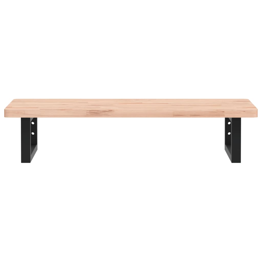 vidaXL Basin Shelf Wall Mounted Steel and Solid Wood Beech