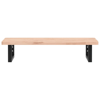 vidaXL Basin Shelf Wall Mounted Steel and Solid Wood Beech
