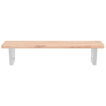 vidaXL Basin Shelf Wall Mounted Steel and Solid Wood Beech