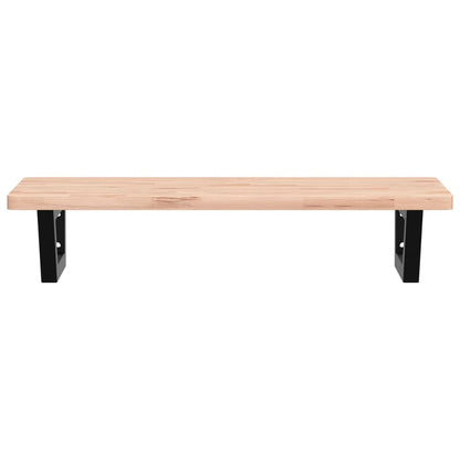 vidaXL Basin Shelf Wall Mounted Steel and Solid Wood Beech