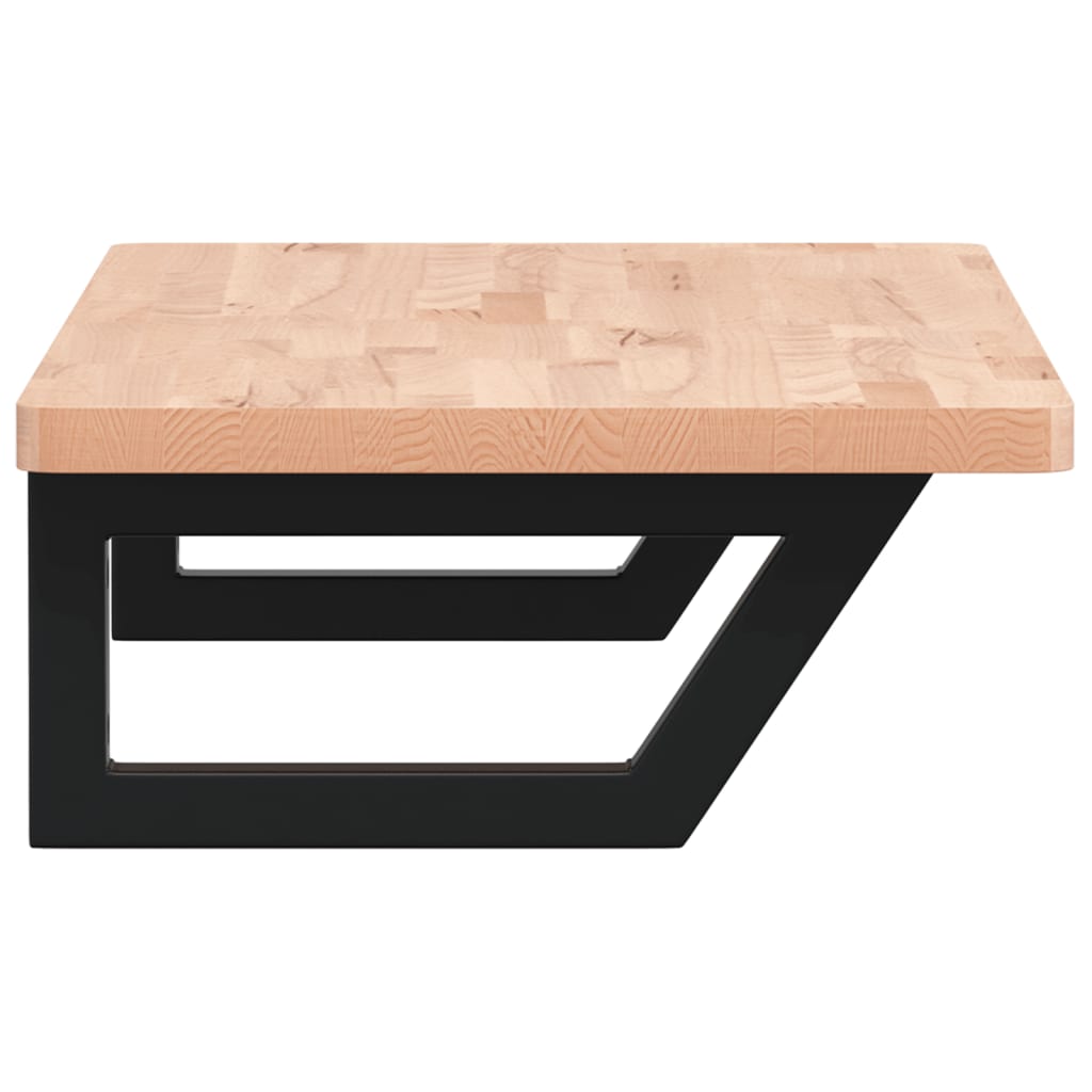 vidaXL Basin Shelf Wall Mounted Steel and Solid Wood Beech