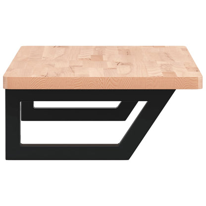 vidaXL Basin Shelf Wall Mounted Steel and Solid Wood Beech