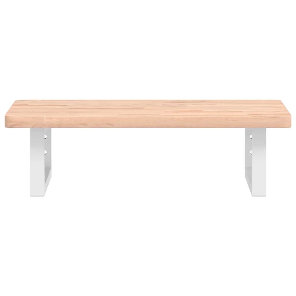 vidaXL Basin Shelf Wall Mounted Steel and Solid Wood Beech