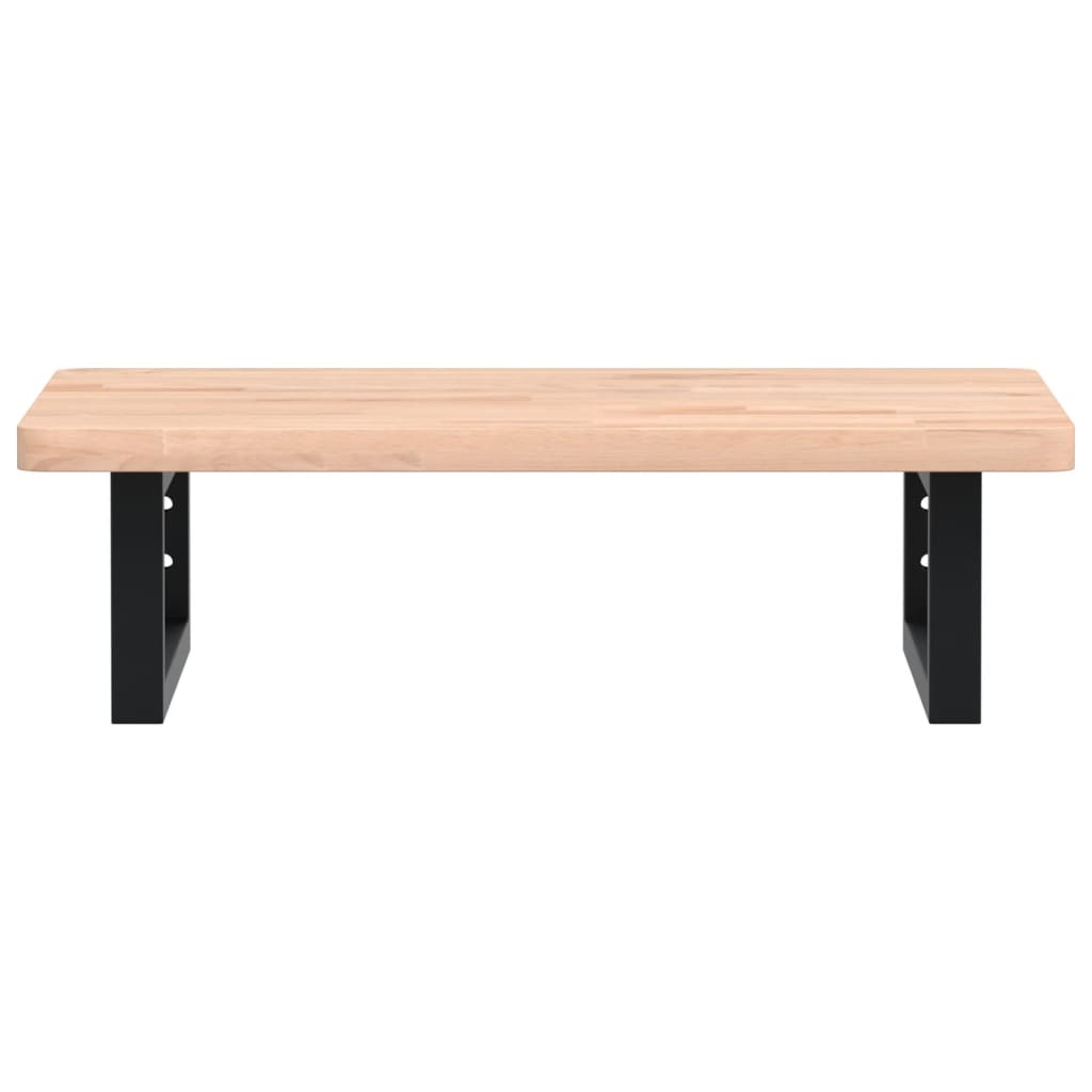 vidaXL Basin Shelf Wall Mounted Steel and Solid Wood Beech