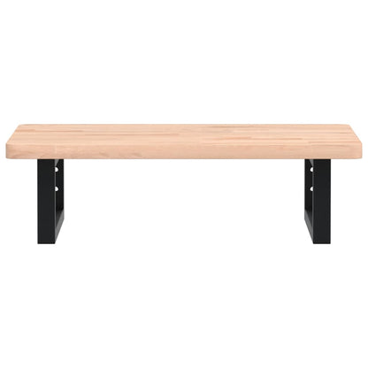 vidaXL Basin Shelf Wall Mounted Steel and Solid Wood Beech