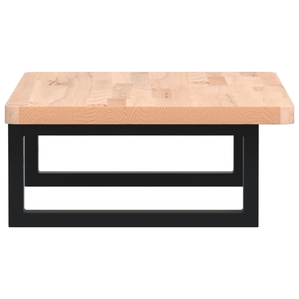 vidaXL Basin Shelf Wall Mounted Steel and Solid Wood Beech