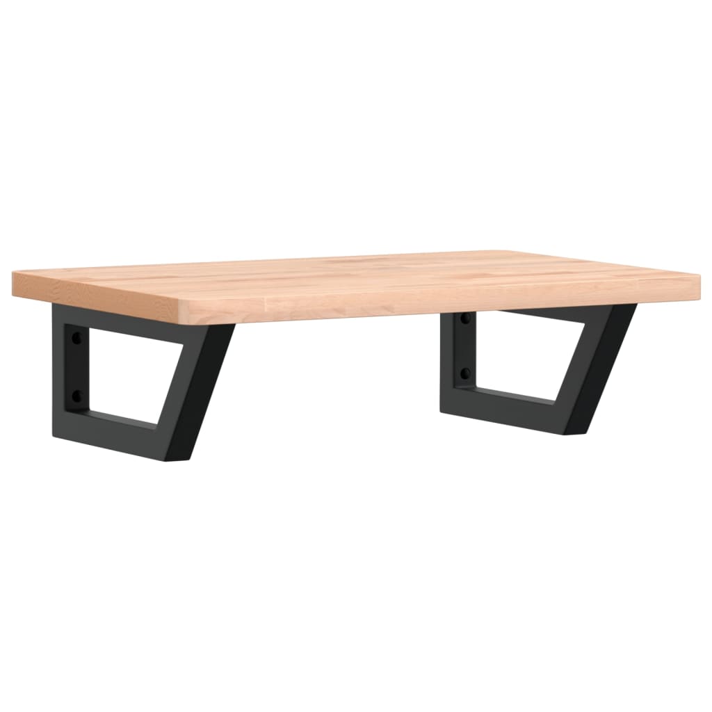 vidaXL Basin Shelf Wall Mounted Steel and Solid Wood Beech