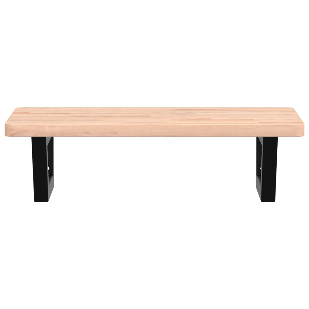vidaXL Basin Shelf Wall Mounted Steel and Solid Wood Beech