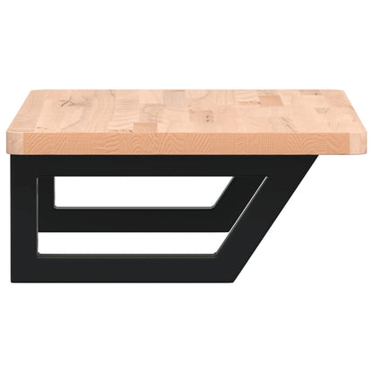 vidaXL Basin Shelf Wall Mounted Steel and Solid Wood Beech