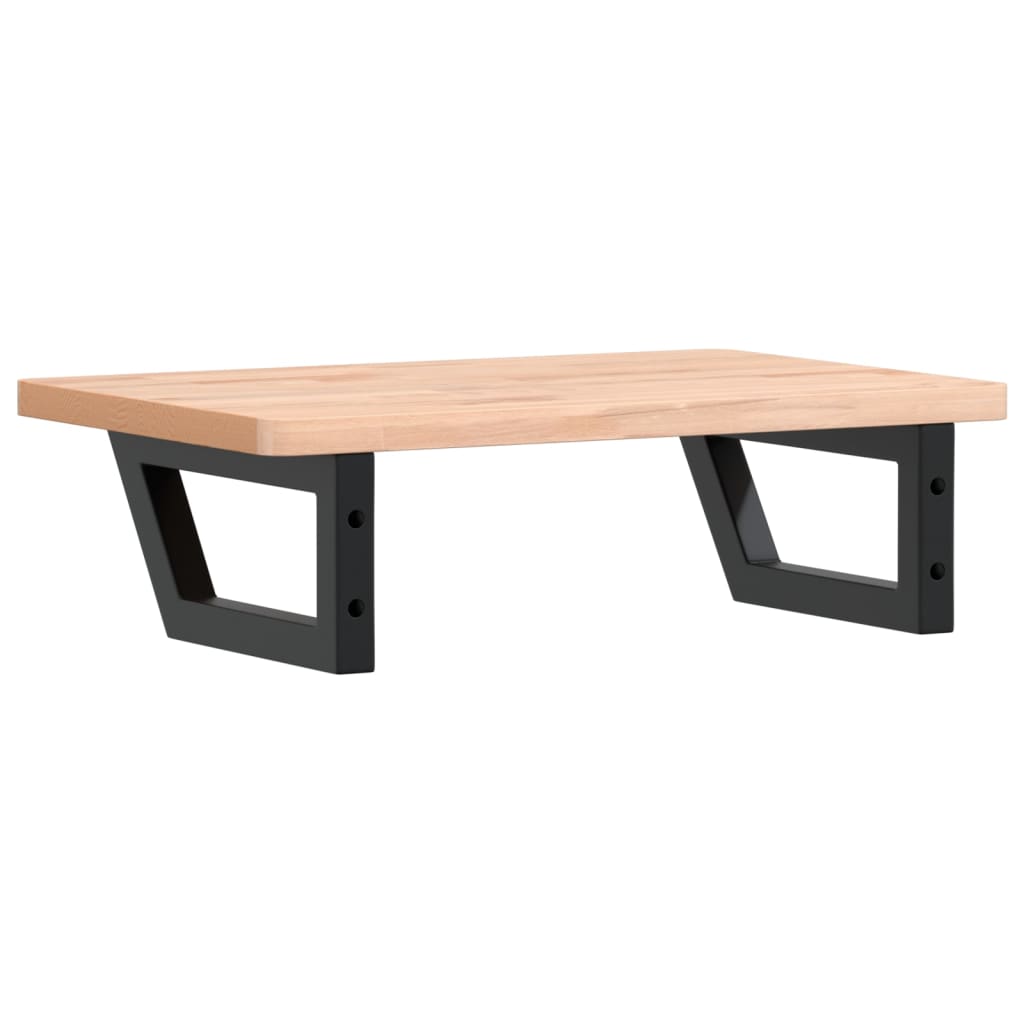 vidaXL Basin Shelf Wall Mounted Steel and Solid Wood Beech