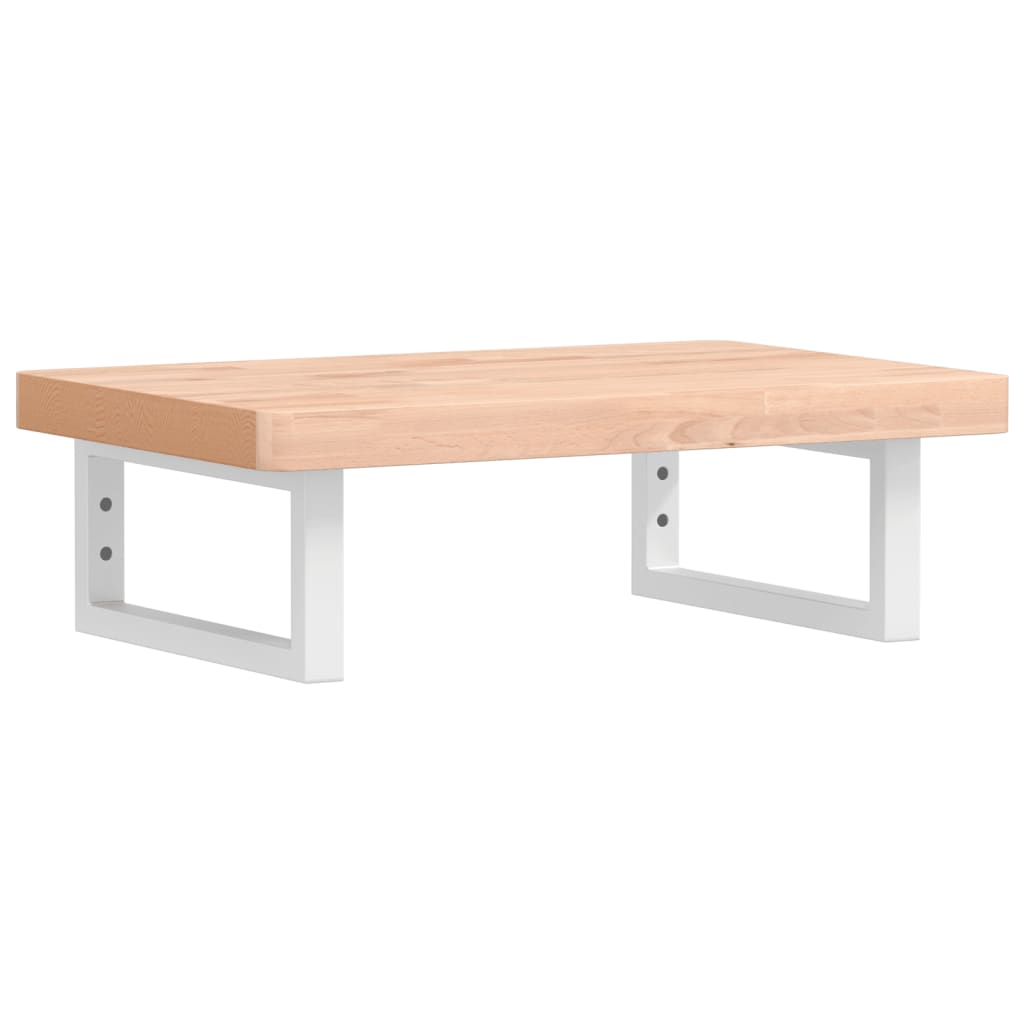 vidaXL Basin Shelf Wall Mounted Steel and Solid Wood Beech