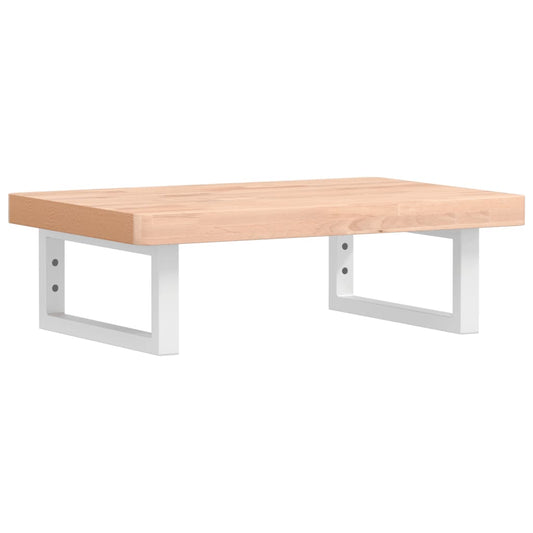 vidaXL Basin Shelf Wall Mounted Steel and Solid Wood Beech