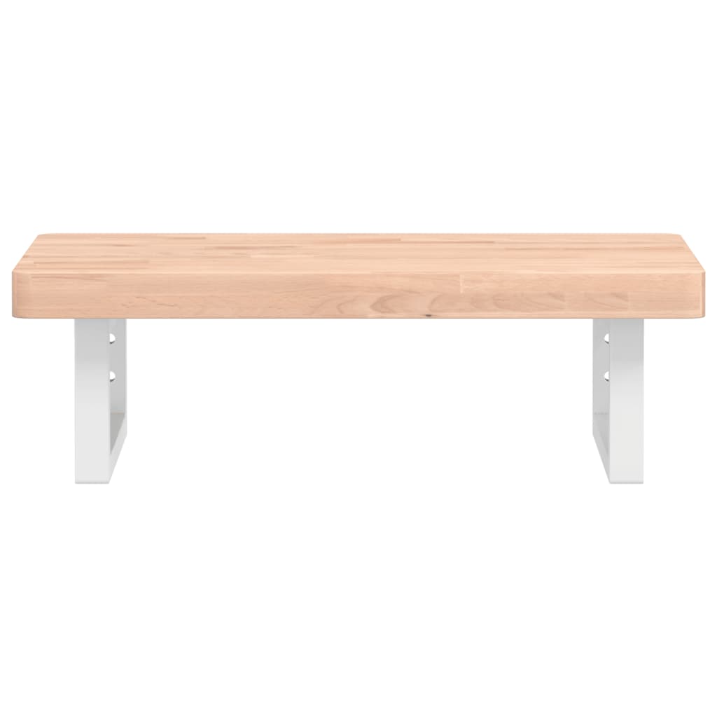 vidaXL Basin Shelf Wall Mounted Steel and Solid Wood Beech