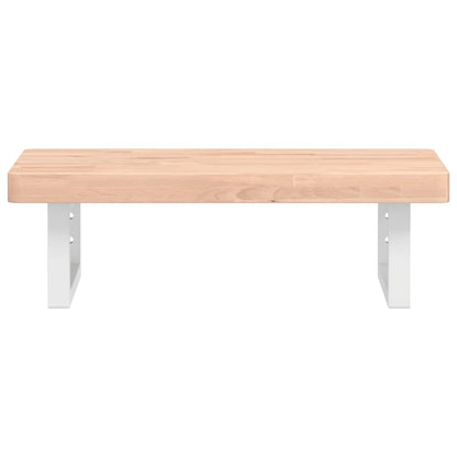 vidaXL Basin Shelf Wall Mounted Steel and Solid Wood Beech