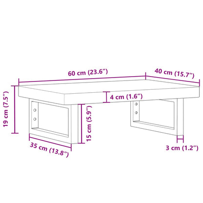 vidaXL Basin Shelf Wall Mounted Steel and Solid Wood Beech