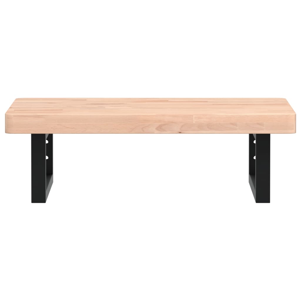 vidaXL Basin Shelf Wall Mounted Steel and Solid Wood Beech