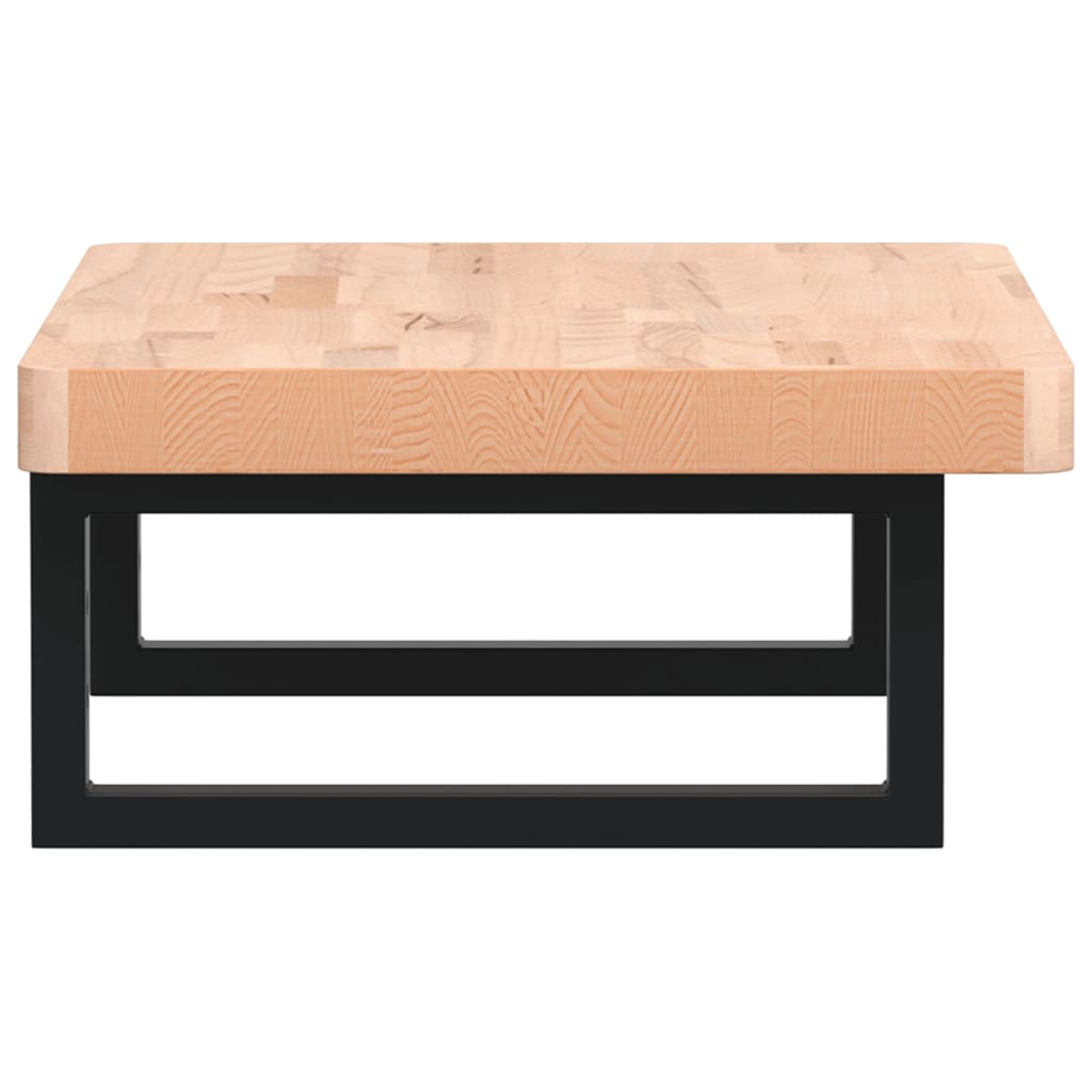 vidaXL Basin Shelf Wall Mounted Steel and Solid Wood Beech
