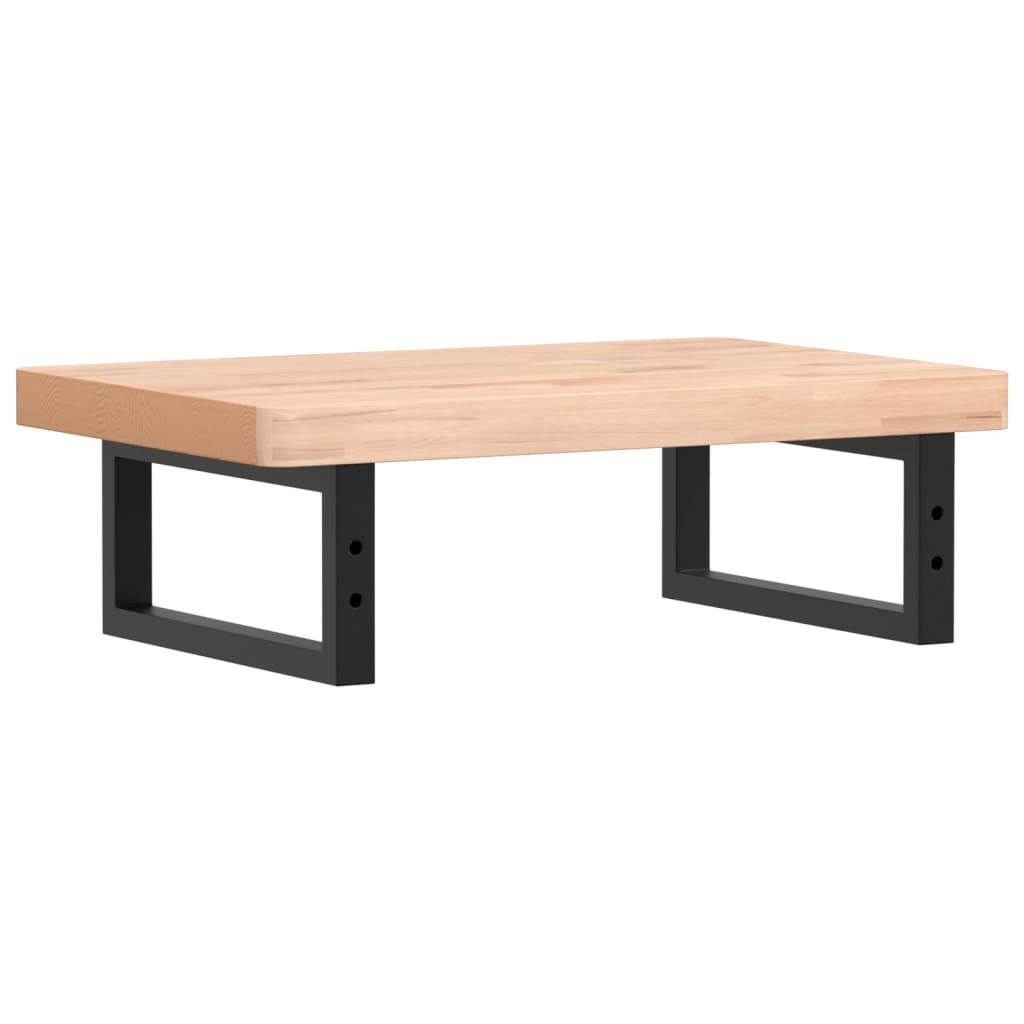 vidaXL Basin Shelf Wall Mounted Steel and Solid Wood Beech