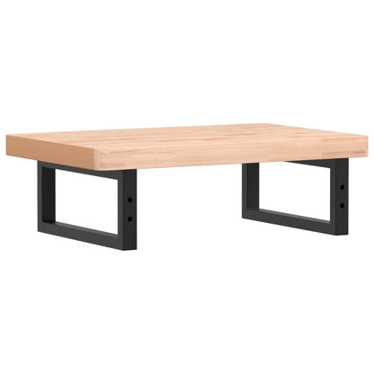 vidaXL Basin Shelf Wall Mounted Steel and Solid Wood Beech