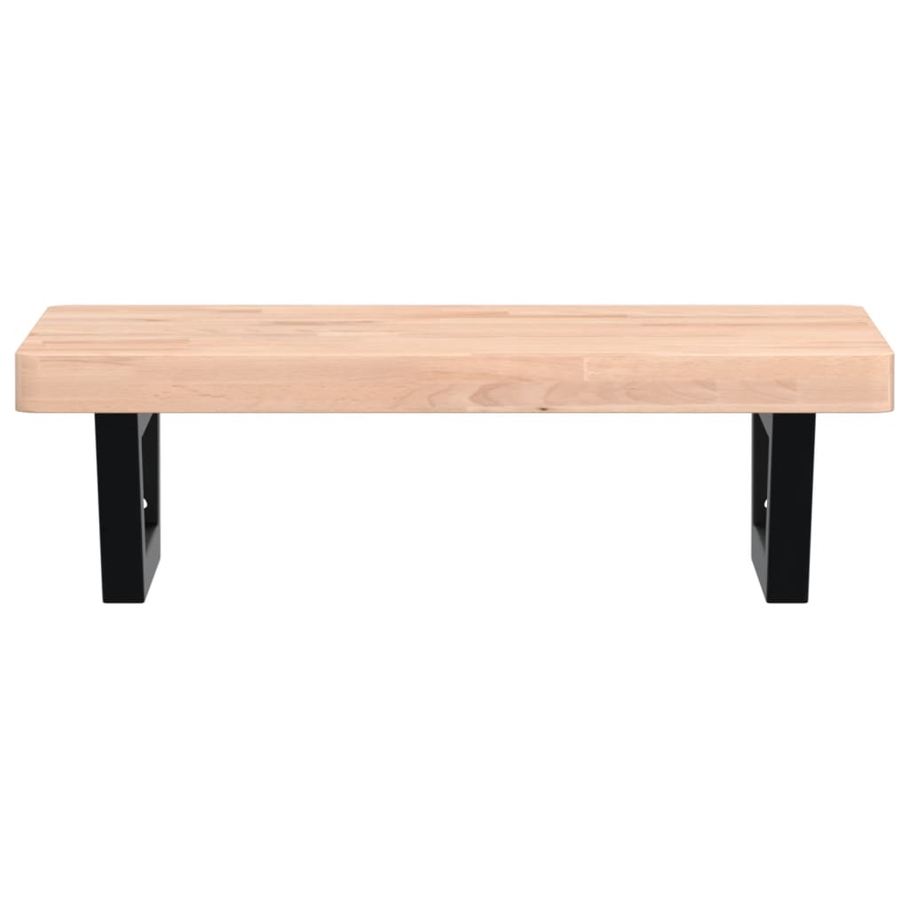 vidaXL Basin Shelf Wall Mounted Steel and Solid Wood Beech
