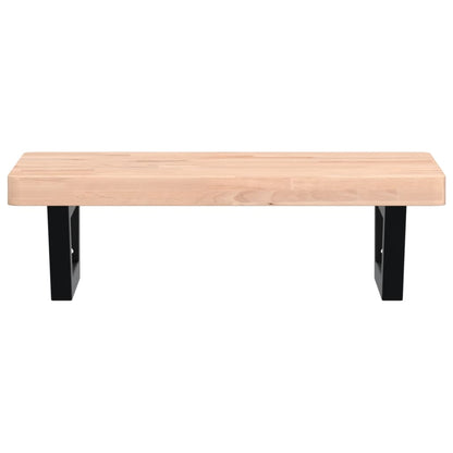 vidaXL Basin Shelf Wall Mounted Steel and Solid Wood Beech
