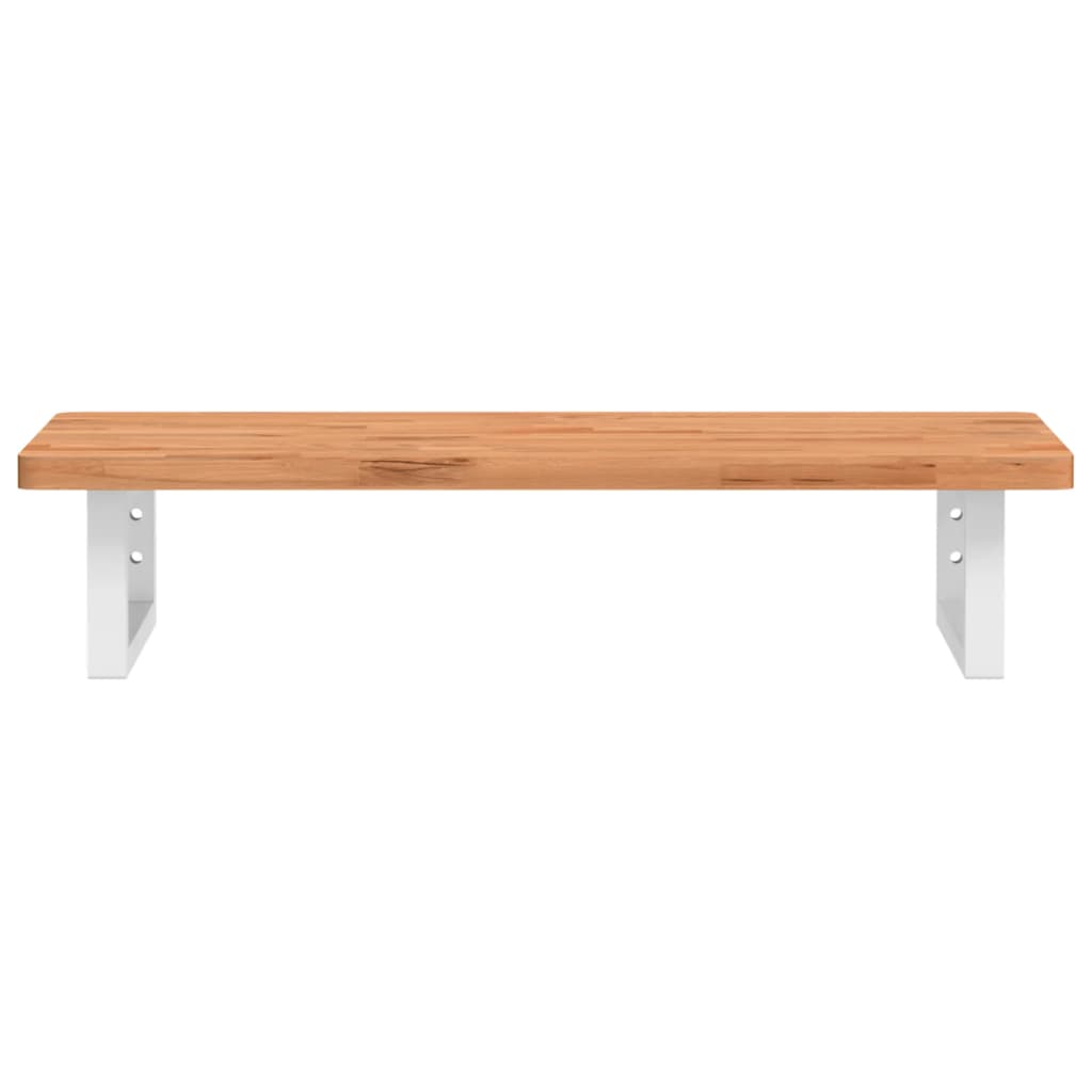 vidaXL Basin Shelf Wall Mounted Steel and Solid Wood Beech