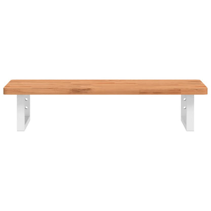 vidaXL Basin Shelf Wall Mounted Steel and Solid Wood Beech