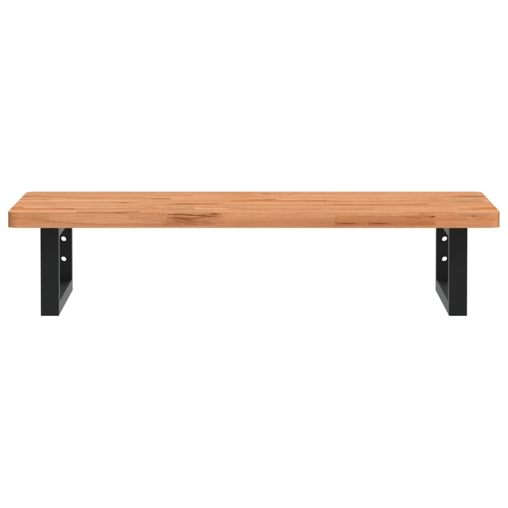 vidaXL Basin Shelf Wall Mounted Steel and Solid Wood Beech