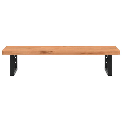 vidaXL Basin Shelf Wall Mounted Steel and Solid Wood Beech