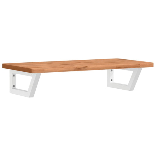 vidaXL Basin Shelf Wall Mounted Steel and Solid Wood Beech