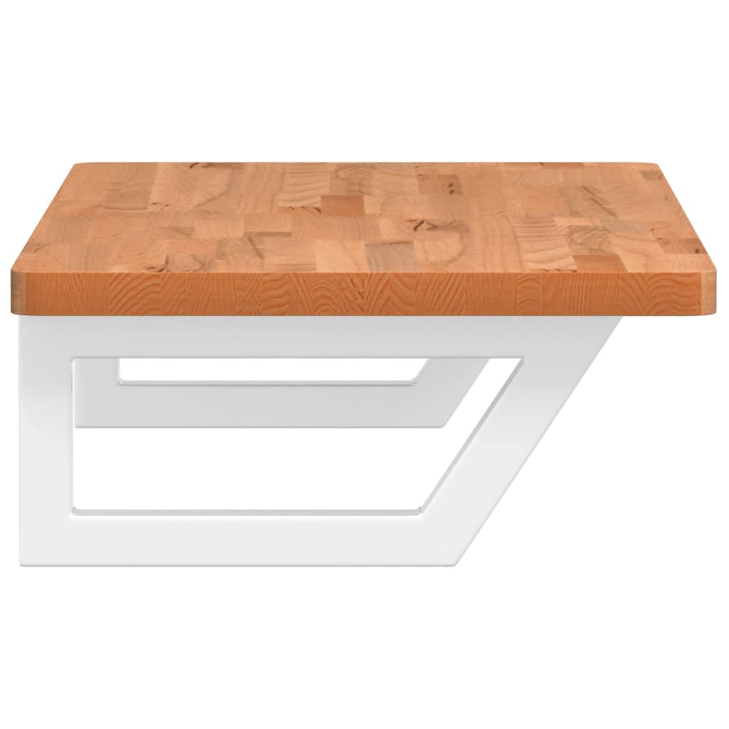 vidaXL Basin Shelf Wall Mounted Steel and Solid Wood Beech