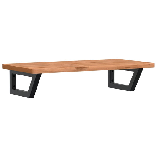 vidaXL Basin Shelf Wall Mounted Steel and Solid Wood Beech